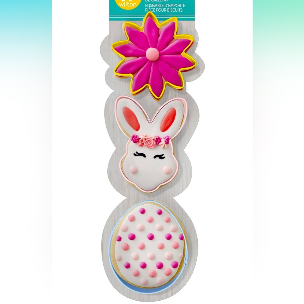 Easter Metal Cookie Cutters Set of 3, Bunny, Flower and Egg